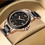 Resim Fochsia Sunkta Kadın Kız Luminous Pembe Altın Siyah Kadın Kol Saati Moda Diğer 