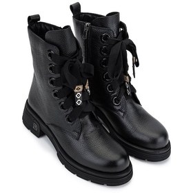 Resim Tamer Tanca Kadın Hakiki Deri Siyah Floter Klasik Bot 33 3828 Bn Bot Sk25-26 Sıyah Floter Siyah 2 