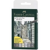 Resim Faber-Castell Pitt Artist Pen Fırça Uç 8'li Klasik Renkler 