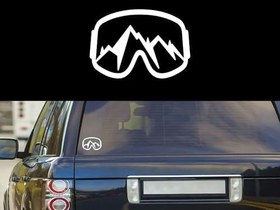 Resim Nok Nok Dağlar Ağaçlar ile Kayak Gözlüğü Çıkartma Vinil Çıkartma |Arabalar Kamyonlar Duvarlar Dizüstü Bilgisayar|Beyaz|5,5 x 3,0 inç| 090 