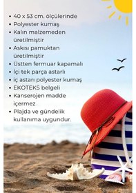Resim Miami Beach Dijital Baskılı Büyük Boy İçi Astarlı Halat Askılı Kadın Spor Plaj Çantası // 5089 Diğer 