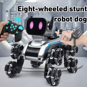Resim Yeni Robot oyunları Elektrikli Çift Uzaktan Kumandalı oyuncaklar Akıllı Makine Köpekler Sekiz Tekerlekli Akrobasi Mekanik Köpek Çocuk Oyuncakları 