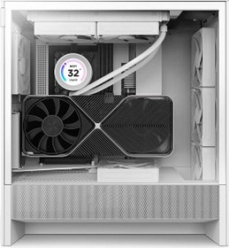 Resim Nzxt H5 Flow RGB 2024 CC-H52FW-R1 F360 RGB Fanlı ATX Beyaz Bilgisayar Kasası 