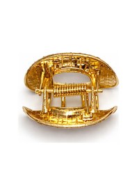 Resim Kare Dokulu Gold Saç Tokası Mini Metal Mandal Toka 3 Cm Altın 