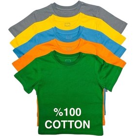Resim Cloise Çocuk Basic T-shirt Kız Erkek Unisex %100 Pamuk 5'li Paket Ek-4 