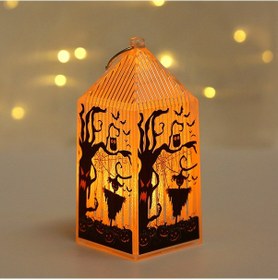 Resim Maiyame Çocuklar İçin Cadılar Bayramı Süs Feneri: Balkabağı, Korkuluk Ve İskelet Tasarımlı Dekoratif Işık Standart 