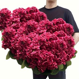 Resim 90 Adet 3 Demet Canlı Bordo Geranium Yapay Çiçek - UV Dayanıklı Sahte Bitkiler, Kırmızı Çiçekli Çalılar, Babalar Günü, Anneler Günü, Mezuniyet Sezonu ve Daha Fazlası İçin Mükemmel. İç Mekan & Dış Mekan Bahçe Dekoru, Düğün, Teras, Tüm Mevsimlerdeki Şenlikli Süsleme için İdeal 