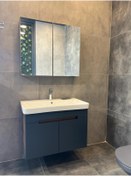 Resim Smart Banyo Trend 80 Cm Barok-matt Antrasit Banyo Dolap Takım 