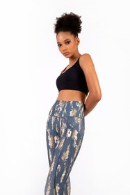 Resim Bellis Activewear Carol Tayt Mavi Baskı Desenli Esnek Toparlayıcı Kumaş - S 