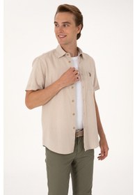 Resim U.s. Polo Assn. Erkek Taş Gömlek Kısa Kollu 50297896-vr049 Taş Rengi 
