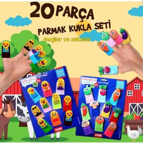 Resim 2 Set 20 Parça Tox Emojiler ve Sebzeler Parmak Kukla T106 T104 