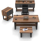 Resim Yurudesign Marken Abcd Ofis Büro Masa Takımı Barok-Antrasit 