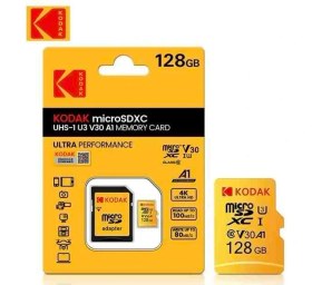 Resim Kodak 128Gb. Micro Sd Hafıza Kartı Clas 10 4K Uv3 V30 A1 %100 Orjinal Hafıza Kartı 