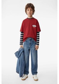 Resim Koton Erkek Çocuk Beli Lastikli Düğmeli Rahat Kesim Denim Pantolon İndigo 