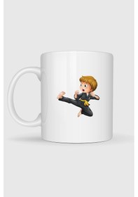 Resim Karate Martial Arts Baskılı Kupa Bardak beyaz 