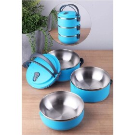 Resim Freshbox 3 Katlı Yemek Termosu Sefer Tası - Mavi 