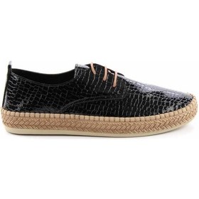 Resim Parlak Siyah Kadın Espadril K01309230311 Siyah 