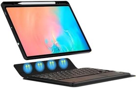 Resim Samsung Galaxy Tab S9 ile uyumlu FE Border Keyboard Bluetooh Bağlantılı Standlı Klavyeli Tablet Kılıfı Siyah 