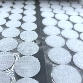 Resim Denge Yuvarlak Kesim Para Para, Cırt Bant, Arkası Yapışkanlı Beyaz 2 Cm Çapında 50 Adet Dişi-Erkek Takım 