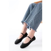 Resim 7432 Siyah Fileli Toka Detaylı Günlük Kadın Babet Siyah 