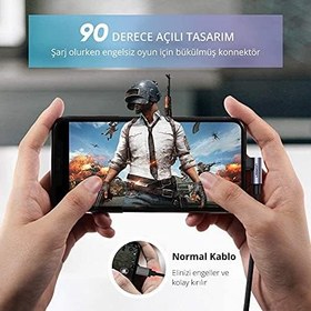Resim Ugreen Örgülü 90 Derece Lightning iPhone Şarj ve Data Kablosu Siyah 1.5 Metre 