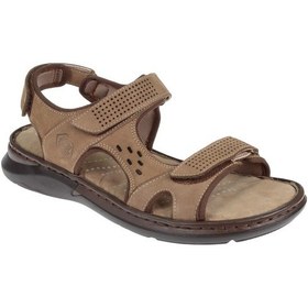 Resim Forelli Hakiki Deri Comfort Cırtlı Erkek Sandalet For-40526 Kum Nubuk-kum Nubuk Kum Nubuk 