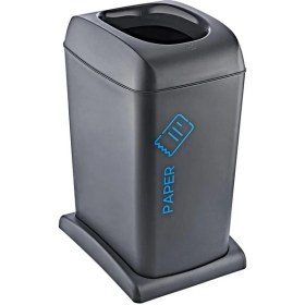 Resim 40 Lt Gri Tekerlekli Kağıt Geri Dönüşüm Kutusu 