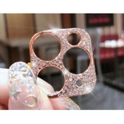 Resim Forsis Aksesuar Iphone 11 Pro Max Uyumlu Rose Gold Arka Kamera Lens Koruma Taşlı 