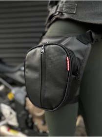 Resim HALL BREATHE Karbon desenli deri motosiklet bacak çantası, su geçirmez, 3 gözlü, şık ve dayanıklı 