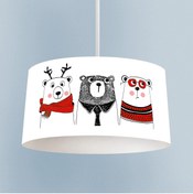 Resim BAMBAŞKA MODA BEBEK VE ÇOCUK ODASI Sevimli 3'lü Ayı ve Yol Desenli Avize 