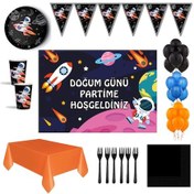 Resim Uzay Tema 24 Kişilik Afişli Doğum Günü Parti Seti 