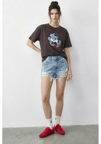 Resim Shade Kadın Teddy Nakışlı İşlemeli Bisiklet Yaka Basic T-shirt 7533 60283952 - Kakao Çok Renkli 