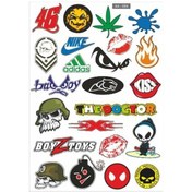 Resim A4 Sticker 004 Tek Paket Çoklu Sticker Siyah 