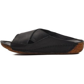 Resim Siyah Hakiki Deri Kadın Terlik 001 Z Siyah 