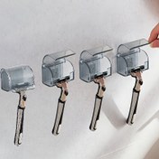 Resim HUUCKY Kendinden Yapışkanlı Su Geçirmez Duş Duvarı Tıraş Bıçağı Tutucu - Matkap Gerektirmeyen, Koruyuculu Banyo Organizatörü, Gillette Fusion, Mach 3, Venus ile Uyumlu, Tüy, Havlu ve Diş Fırçası İçin (Seyahat, Duş, Lavabo, Dolaplar için Tasarruflu Plastik Tasarım) 