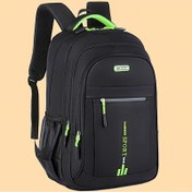 Resim Uniseks Büyük Kapasiteli Seyahat Sırt Çantası - Dayanıklı Naylon Laptop Çantası Çok Bölmeli, İş ve Günlük Tarz, Siyah Yeşil Vurgularla, 60.96cm x 40.64cm x 8, Seyahat için Sırt Çantası 