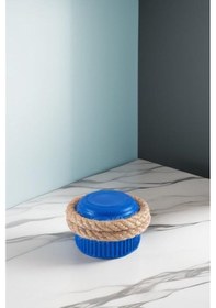 Resim Yapışkanlı Kapı Arkası Tamponu Beton Kapı Arkası Stoperi Kapı-duvar Koruyucu Mavi 