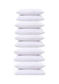 Resim Pamuklu 10 Adet Beyaz Yastık Kılıfı İç Astar Fermuarlı 