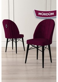 Resim Canisa Ritim Serisi 1 Adet Mürdüm Sandalye 1.sınıf Babyface Ithal Kumaş Siyah Gürgen Ayak Gümüş Halkalı Sandalye Mürdüm Ayaklar Siyah 