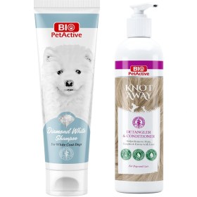Resim Bio Petactive Diamond Beyaz Tüylü Köpek Şampuanı 250 Ml + Knot Away Kıtık Açıcı Krem 185 Ml 2 Li Set 
