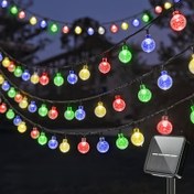 Resim Güneş Enerjili LED Balon Işıklı Şerit 60/30, Su Geçirmez Bahçe Peri Işıkları, Noel Düğün Doğum Günü Parti Atmosfer Aydınlatması, Bahçe Çim Teras Dekoratif Işık Şeridi 