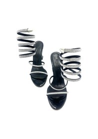 Resim Siyah Best Kadın Bilek Saran Taşlı Topuklu Ayakkabı Siyah 