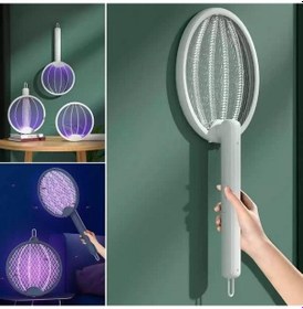 Resim Zhltools Asılabilen Ve Masaüstü Olabilen 2w Sinek Öldürücü Mor Işıklı Raket 