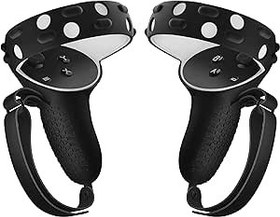 Resim TNP Controller Grips for Oculus Quest 2 / Meta Quest 2 Knuckle Strap Black VR Touch Controller Hand Grip Cover Protector Sleeve with Anti-Throw Adjustable Straps 