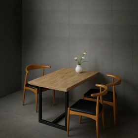 Resim Vina Ahşap Doğal Kütük Yemek / Toplantı / Çalışma Masası 