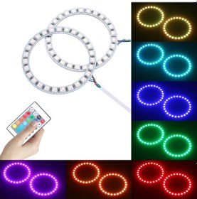 Resim Konesam 12v 10w Rgb Araba Mavi Göz Işıkları, 2x80mm, Ir Kumanda, 16 Renk, 4 Işık Efekti, Parlak Led, Aydınlatma Ve Dekorasyon 