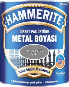 Resim Hammerite Pürüzsüz Gri 0.75 Lt-astara Antipasa Gerek Kalmaz-6 Yıla Varan Dayanım-su İtici Özellik 