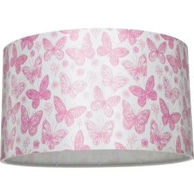 Resim Normadia Şık Pembe Kelebek Lambader Şapkası, Odanıza Renk Katacak Dekorasyon 