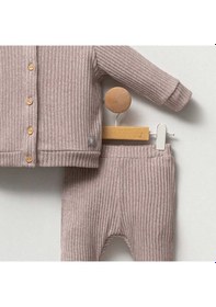 Resim Cassiope Kapüşonlu Yumuşak Fitilli 2'li Bebek Takımı 473792 Kahverengi 