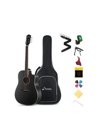 Resim Donner Dag-1cb Cutaway Akustik Gitar Seti Siyah 